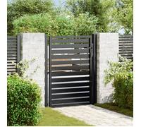 vidaXL Portail de jardin verrouillable aluminium noir 100 x 120 cm