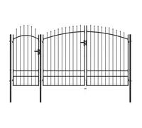 Portail de jardin - vidaXL - 2,45 x 4 m - Acier enduit de poudre - Noir - Design élégant et arqué