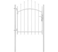 Portail de jardin - - Acier - 1 x 1,75 m - Blanc - Battant
