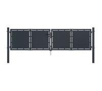 vidaXL – Portail de jardin – Acier – 300 x 150 cm – Anthracite – Battant