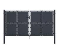 Portail de jardin - - Acier - 300x150 cm - Anthracite - Battant