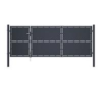 vidaXL Portail de jardin battant Acier 350 x 125 cm Anthracite
