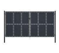 Portail de Jardin Portail de Clôture Portillon de Jardin Porte de Terrasse Portillon de Terrasse Extérieur Acier 400x175 cm Anthracite 144533
