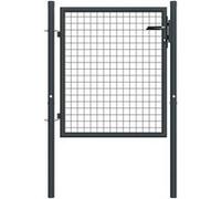 Portail de jardin - VIDAXL - Acier galvanisé - 100 x 125 cm - Couleur anthracite - Battant Gris G