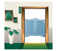 Portail de salon à fermeture automatique demi-taille pour cuisine, salle de bain, taverne, cloison intérieure 100 x 90 cm - Solution élégante d'entrée de terrasse