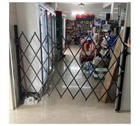 Portail de sécurité extensible Barrière de sécurité pliable Roue pivotante à 360° Alliage d'aluminium Portails de sécurité en acier pour garage, cour et allée(Double 79"x118")