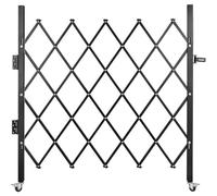 Portail de sécurité extensible, Barrière roulante à 360° Grille en alliage d'aluminium Portails de sécurité pliables en acier pour garage, cour et allée(1.5x1.8m)