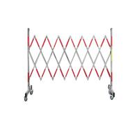 Portail de sécurité extensible, clôture pliante en métal épais, avec système de verrouillage par cadenas et roulettes for un déplacement facile, convient aux chantiers(1.2x3.5m)