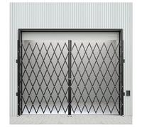 Portail de sécurité pliable Barrière de sécurité pliable Rotation à 360° Grille en alliage d'aluminium Portails de sécurité en acier pour garage, cour et allée(Double 79"x118")
