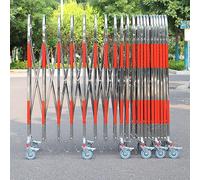 Portail de sécurité Pliable Robuste avec roulettes, en Acier Inoxydable, barrière de sécurité Mobile rétractable pour Parking extérieur et sécurité routière.