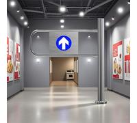 Portail de sécurité pour entrée de supermarché, Portail piétonnier en Acier Inoxydable pour entrepôt, Portail d'entrée de supermarché, Portail battant à Fermeture unidirectionnelle left-50 * 100cm