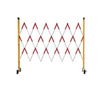 Portail de sécurité rétractable, barrière de Chantier Facilement déplaçable, Solution de sécurité pour Voie de 1,2 x 2,5 mètres, Rouge et Blanche.