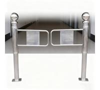 Portail de sécurité universel en acier inoxydable à ressort à fermeture automatique pour porte d'entrée piétonne 1 voie manuelle ouverte à 90° en métal durable (150 x 100 cm)