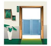 Portail d'entrée de salon à fermeture automatique - Demi-porte battante pour café, terrasse, cuisine, salle de bain, taverne, cloison intérieure (B 105 x 80 cm) - Design élégant et durable