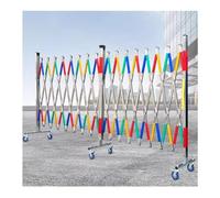 Portail d'extérieur extensible, barrière mobile en métal avec roulettes, portail élévateur à ciseaux pour caves, garages et vitrines - Solution de sécurité robuste de 1,1 x 7 m