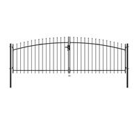 Portail double - VIDAXL - 400 x 150 cm - Acier noir - Mécanisme manuel - Barrière de jardin