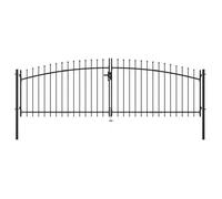 vidaXL Portail double 400 x 175 cm Acier noir Battant manuel