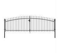 Portail double Woerden avec pointe en forme de lance - vidaXL - noir - robuste - 400 x 174,5 cm 748dzh27d