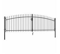 Portail double Woerden avec pointe en forme de lance - vidaXL - portillon jardin - Noir - 400 x 149 5 cm - charnières incluses hcg70