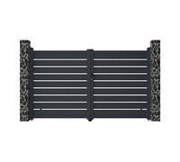 Portail électrique battant aluminium ajouré L305 x H183 cm anthracite - PRIMO