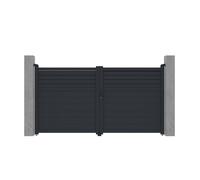 Portail électrique battant aluminium persien L305 x H166 cm anthracite - VIAZO