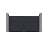 Portail électrique battant aluminium persien L305 x H166 cm anthracite - VIAZO