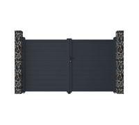 Portail électrique battant aluminium plein L305 x H181 cm anthracite - NAZARIO