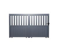 Portail électrique coulissant aluminium ajouré L401 x H140 cm anthracite en kit TARNOS II