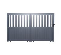 Portail électrique coulissant aluminium ajouré L401 x H140 cm anthracite en kit TARNOS II
