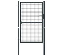 vidaXL Portail en maille de jardin Acier galvanisé 100 x 175 cm Anthracite Battant