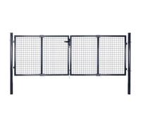 Portail en maille de jardin Acier galvanisé 289 x 100 cm Gris