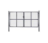 Portail en maille de jardin Acier galvanisé 289x200 cm Gris