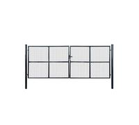 Portail en maille de jardin Acier galvanisé 400 x 150 cm Gris