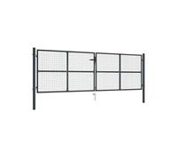 Portail en maille de jardin Acier galvanisé 400 x 175 cm Gris