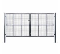 Portail en Maille de Jardin Acier Galvanisé Gris Clôture Multi-taille vidaXL