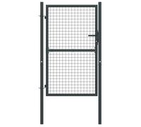 vidaXL Portail en maille de jardin - 100 x 250 cm - Acier galvanisé - Anthracite - Manuel