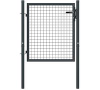 vidaXL Portail en maille de jardin Acier galvanisé 100 x 175 cm Anthracite Battant