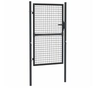 Portail en Maille de Jardin Portillon de Jardin Porte de Jardin Portillon de Patio Porte de Terrasse Extérieur Acier Galvanisé 100x200 cm Gris