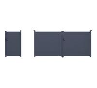 Portail et Portillon - Habitat et Jardin - Marc - Aluminium Gris - Résistant aux Intempéries