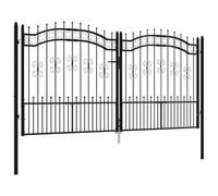 Portail et sommet de lance Noir 305x198 cm Acier enduit poudre