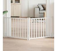 Portail pour chien pliable blanc 160 cm sapin massif, grille de sécurité durable sans perçage, polyvalente, barrière pour animaux de compagnie, pour salon, cuisine, escalier, simple