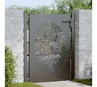 Portail Simple de Jardin, Barrière de Sécurité avec Serrure, Portail Clôture, Ornemental Portillon Jardin, Porte d'Extérieure, Autre Noir 105 x 150 cm Acier peint par poudre