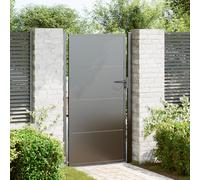 Portail Simple de Jardin, Barrière de Sécurité avec Serrure, Portail Clôture, Ornemental Portillon Jardin, Porte d'Extérieure, Noir 100 x 175 cm Acier peint par poudre
