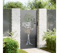 Portail Simple de Jardin, Barrière de Sécurité avec Serrure, Portail Clôture, Ornemental Portillon Jardin, Porte d'Extérieure, Autre Noir 100 x 175 cm Acier peint par poudre