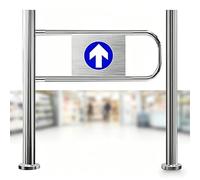 Portail unidirectionnel à fermeture automatique Portail de sécurité pour supermarché Pour entrée d'école de magasin ou d'hôpital Porte battante automatique pour accès piéton(Left90*100cm)