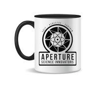 Portal Aperture Science Laboratories Tasse à Thé et Café en Céramique, 330ml, Blanc Magique, Rose, Noir 330ml