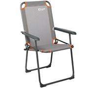 Portal Chaise de camping pliable - Charge maximale : 150 kg - Légère - Chaise de pêche - Chaise de plage pliable - Dossier haut - Pour l'extérieur, le jardin, les festivals, orange et gris