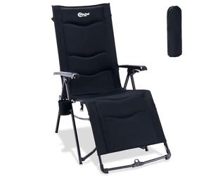 Portal Chaise longue pliable de jardin, de camping, avec repose-pieds, 180 kg, avec fonction Zero Gravity, chaise longue réglable pour terrasse, plage, intérieur