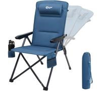 Portal Chaise Pliante Camping - Fauteuil de Jardin Portable Inclinable 160kg, Dossier Haut Réglable 3 Positions - Transat Confortable pour Plage, Terrasse, Balcon, Extérieur