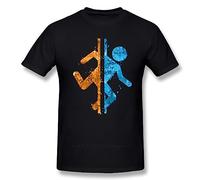 Portal T Shirt Portal Splatter T-Shirt Printed Casual Tee Shirt Mens Cute Cotton Short Sleeves Tshirt Black 3XL